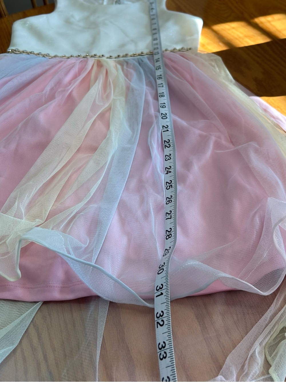 Emily Rose White Bodice Pastel Rainbow Tulle Flower Girl Dress Size 12 - Picture 6 of 10
